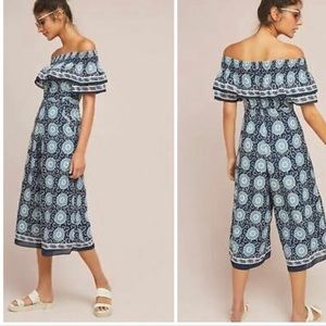 Anthropologie Kopal Suzani Off The Shoulder Biji Jumpsuit size medium